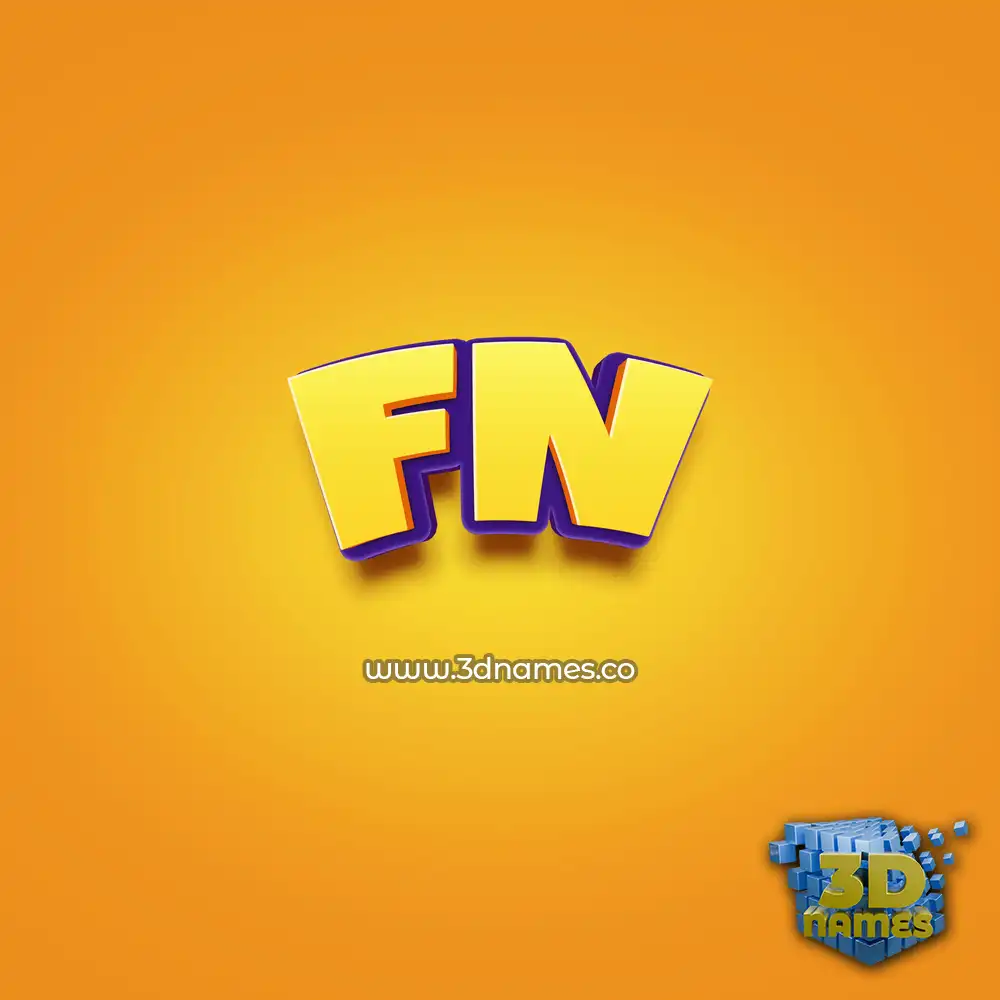 fn in Orange Toon style - 3D name wallpaper