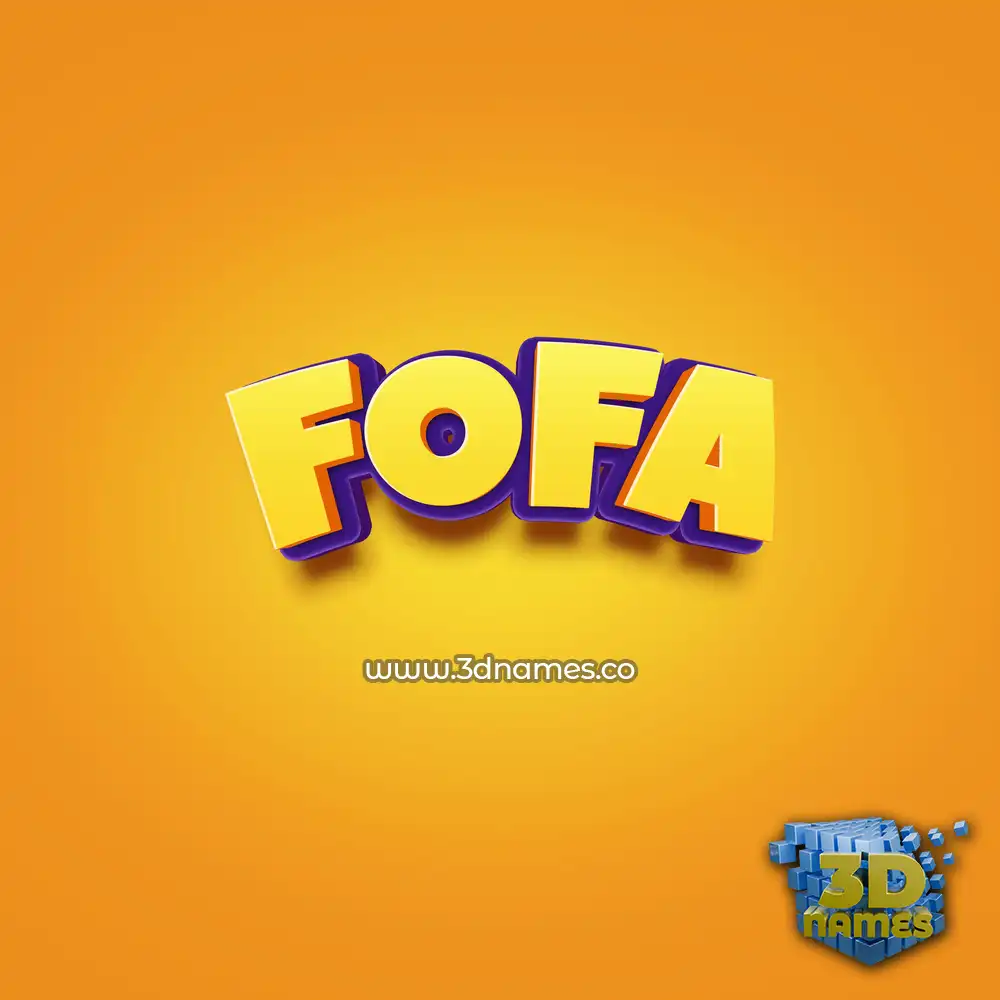 fofa in Orange Toon style - 3D name wallpaper
