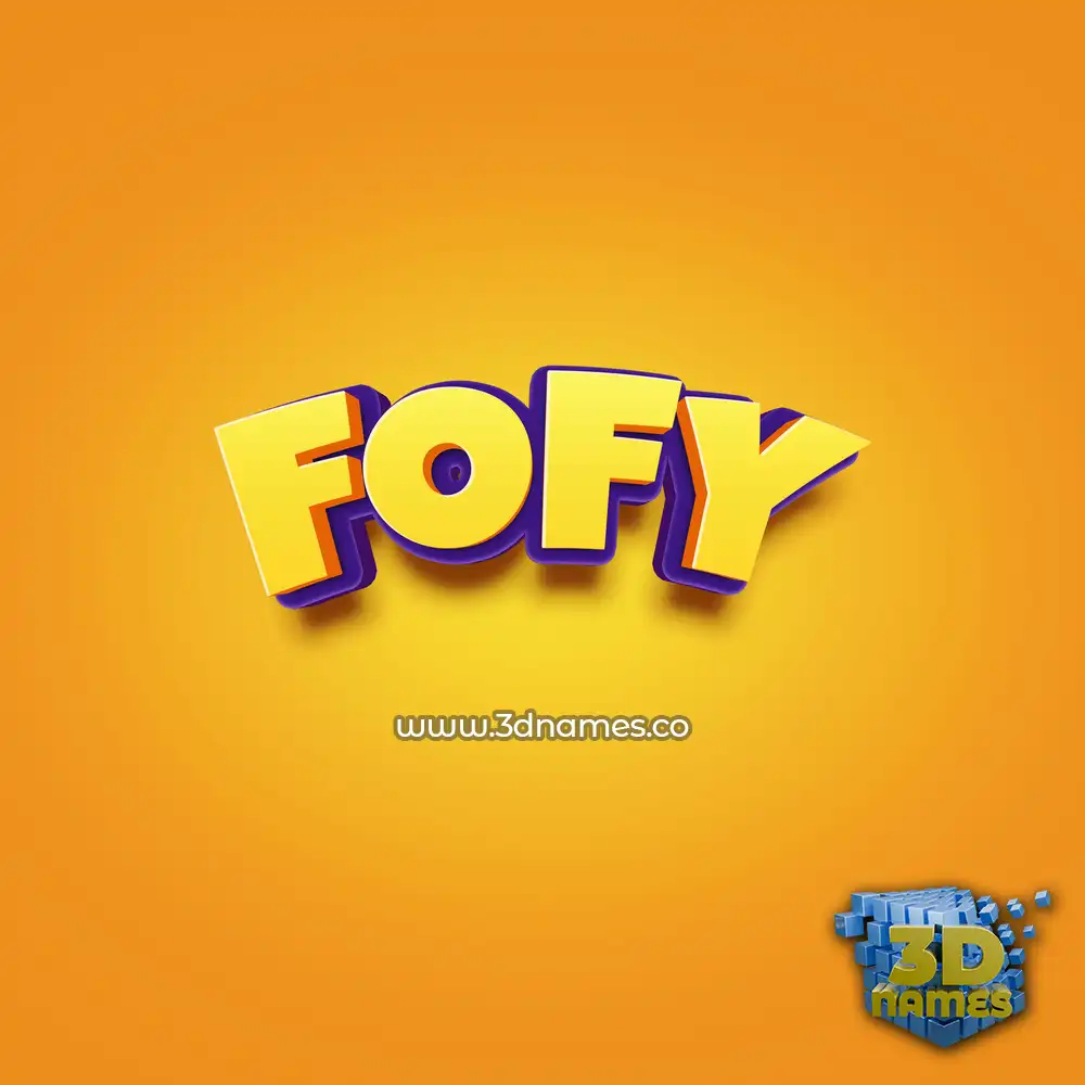 fofy in Orange Toon style - 3D name wallpaper