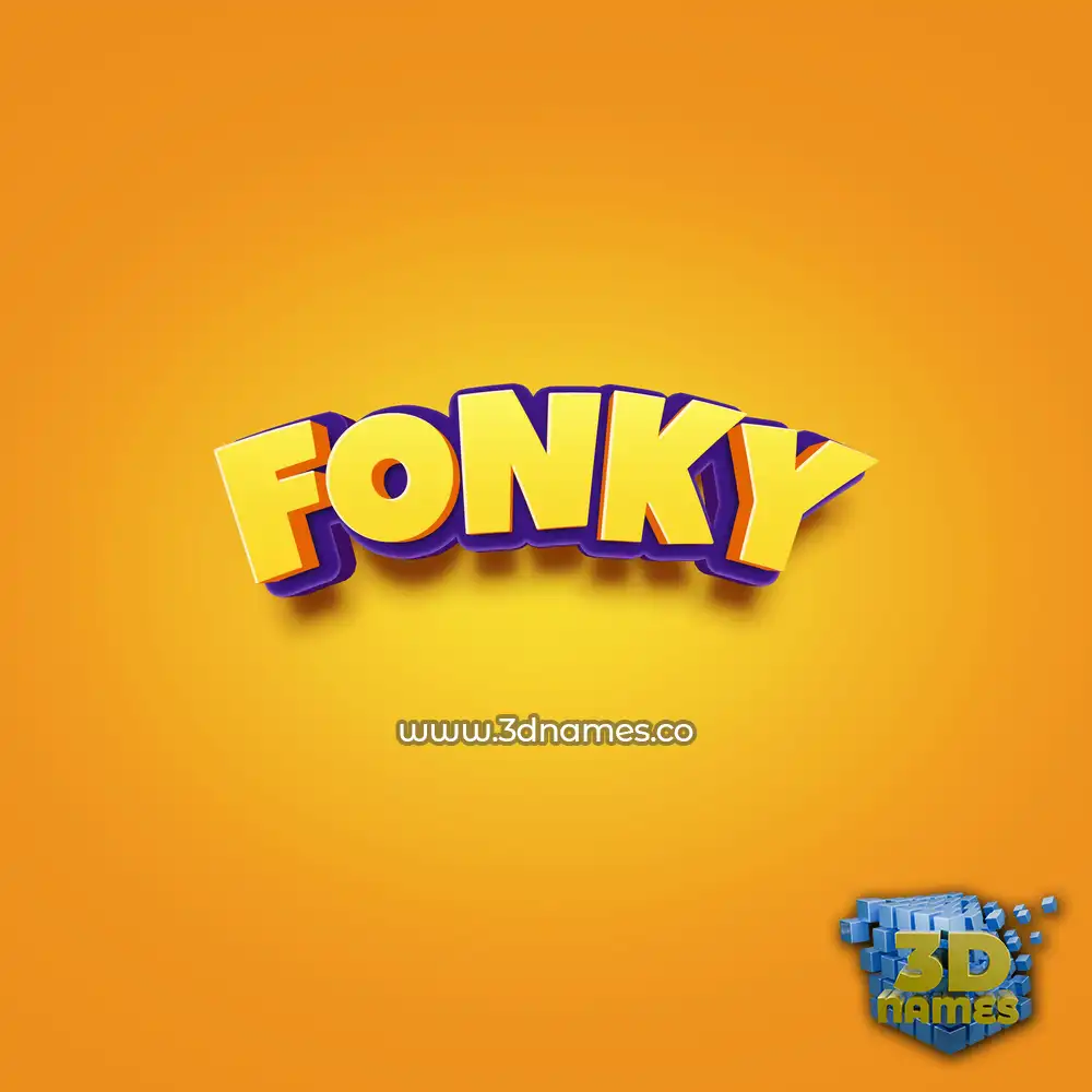 fonky in Orange Toon style - 3D name wallpaper
