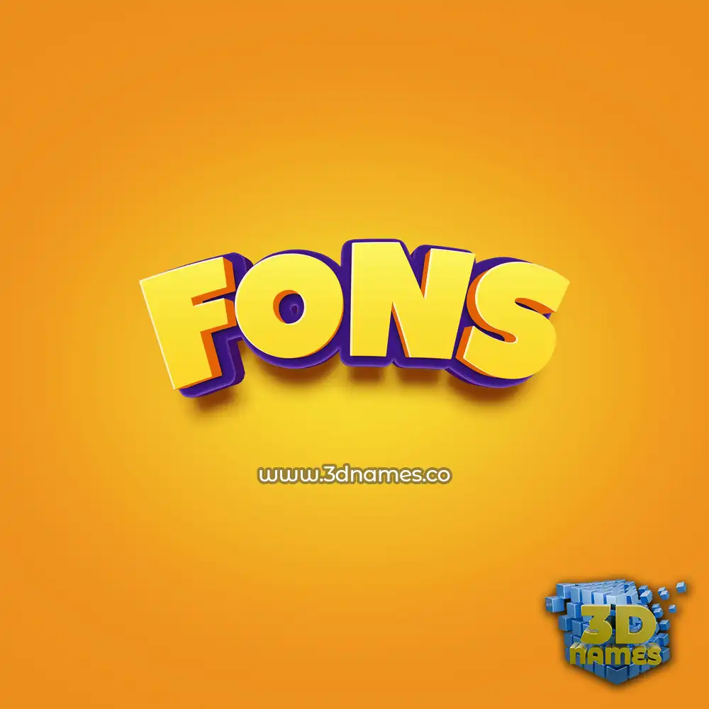 fons in Orange Toon style - 3D name wallpaper