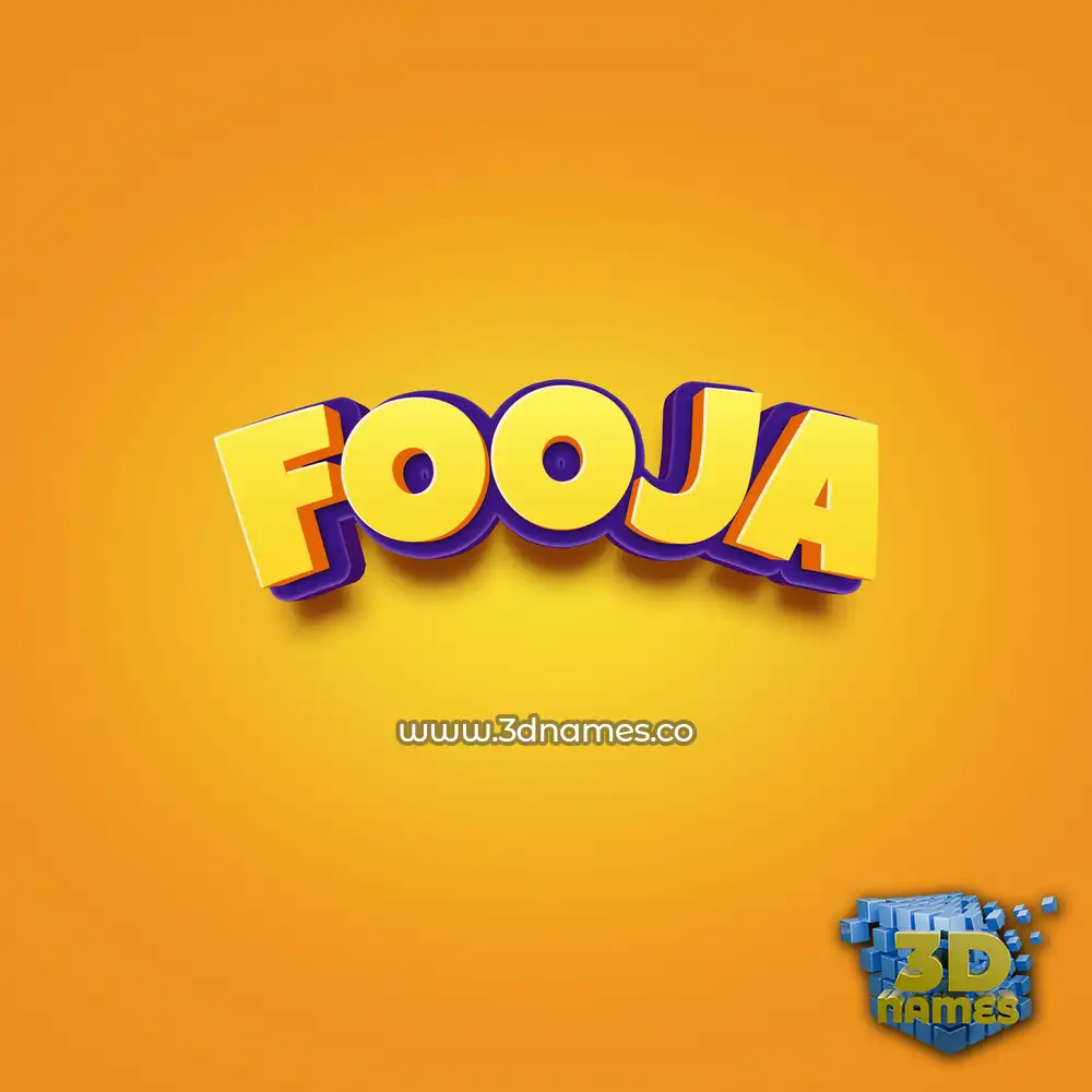 fooja in Orange Toon style - 3D name wallpaper