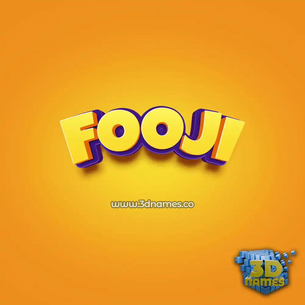 fooji in Orange Toon style - 3D name wallpaper