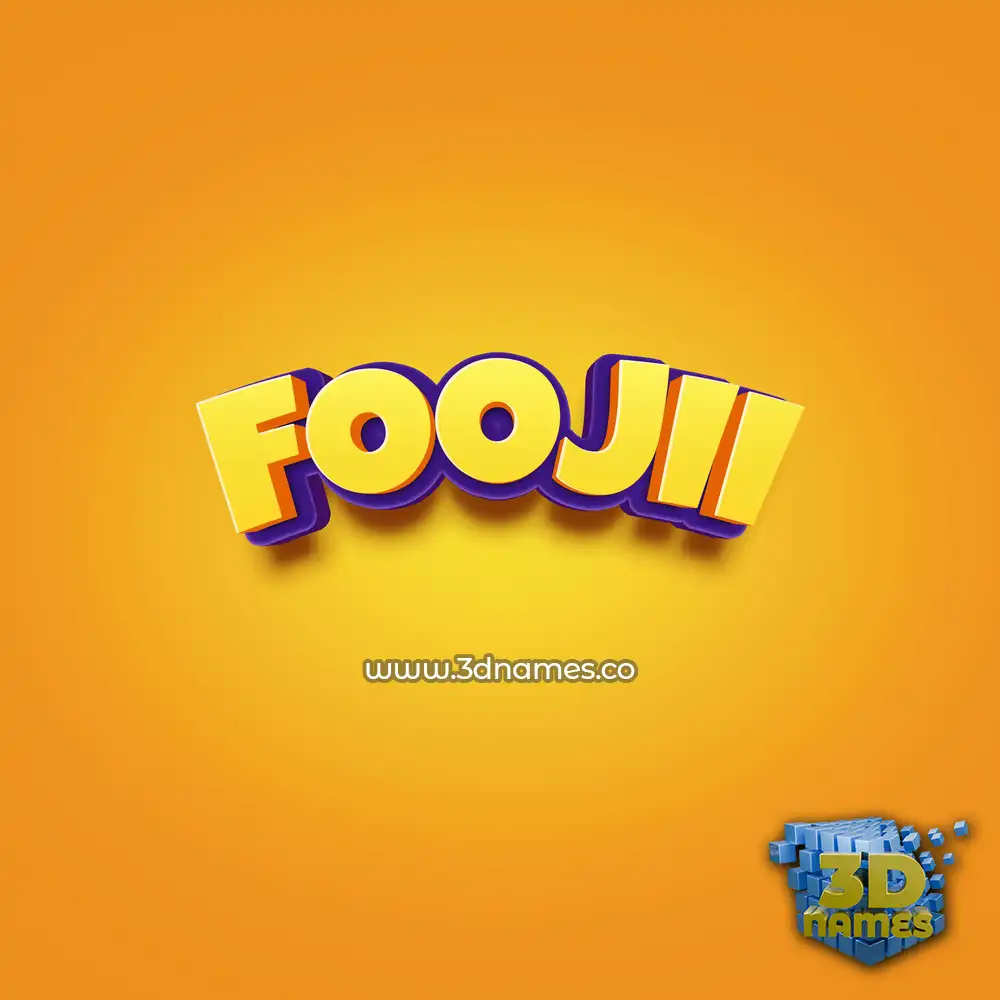 foojii in Orange Toon style - 3D name wallpaper