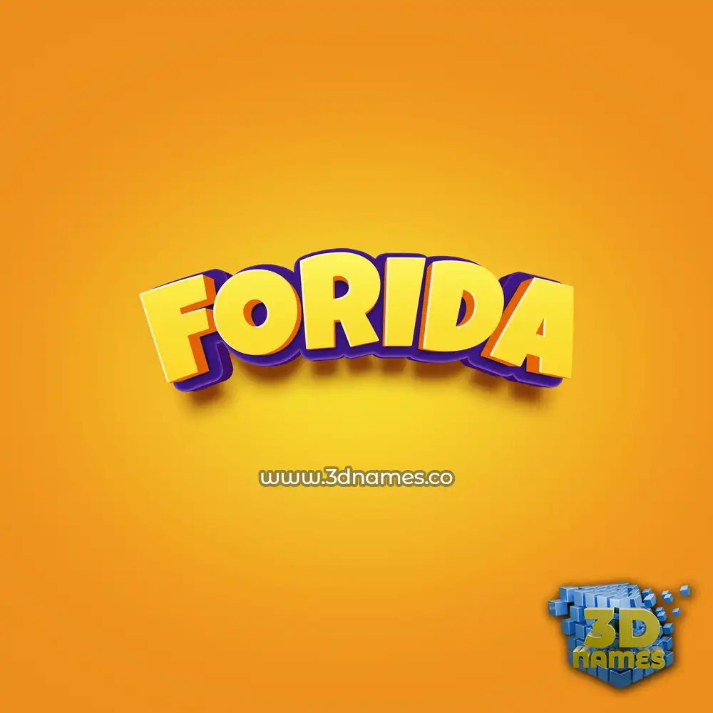 forida in Orange Toon style - 3D name wallpaper