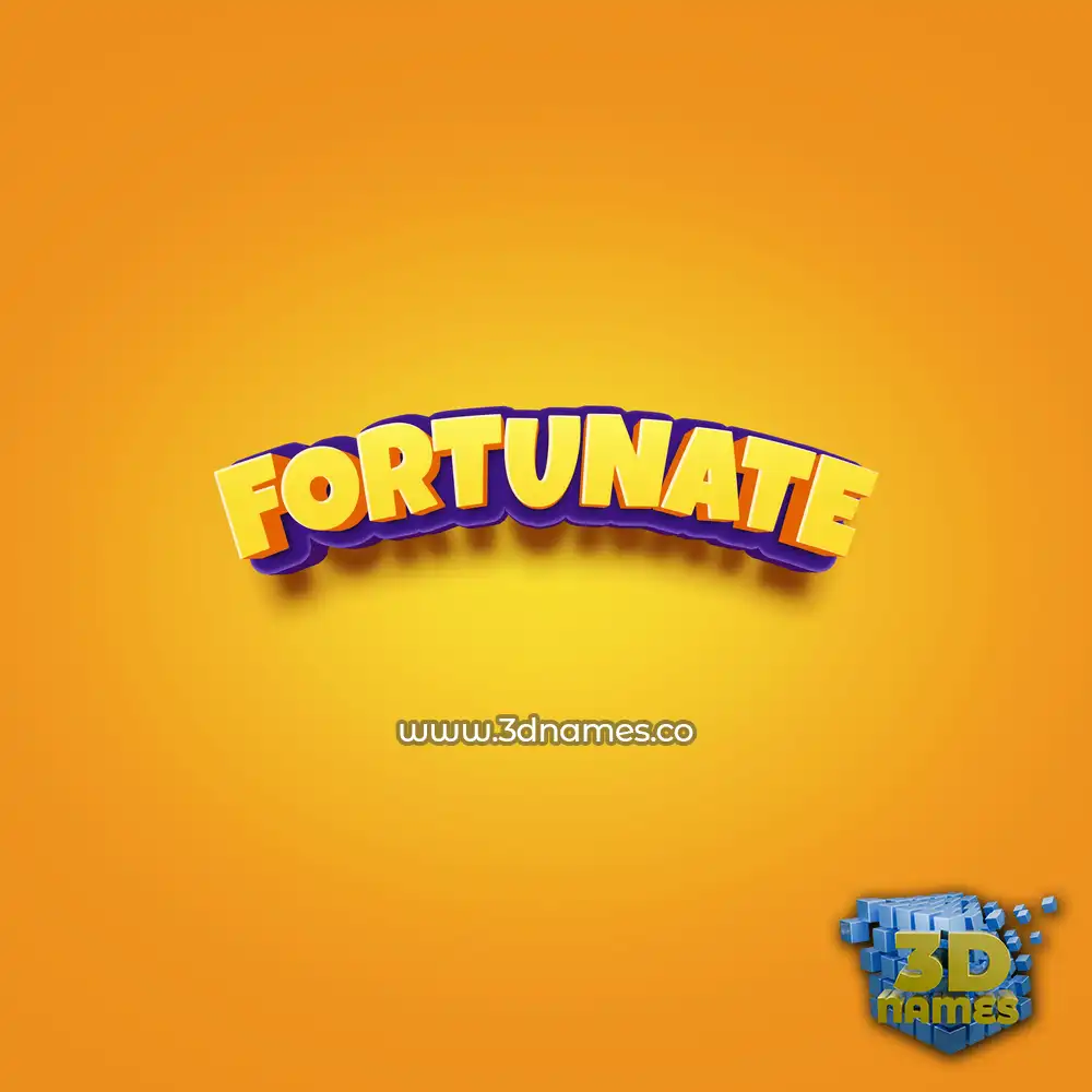 fortunate in Orange Toon style - 3D name wallpaper