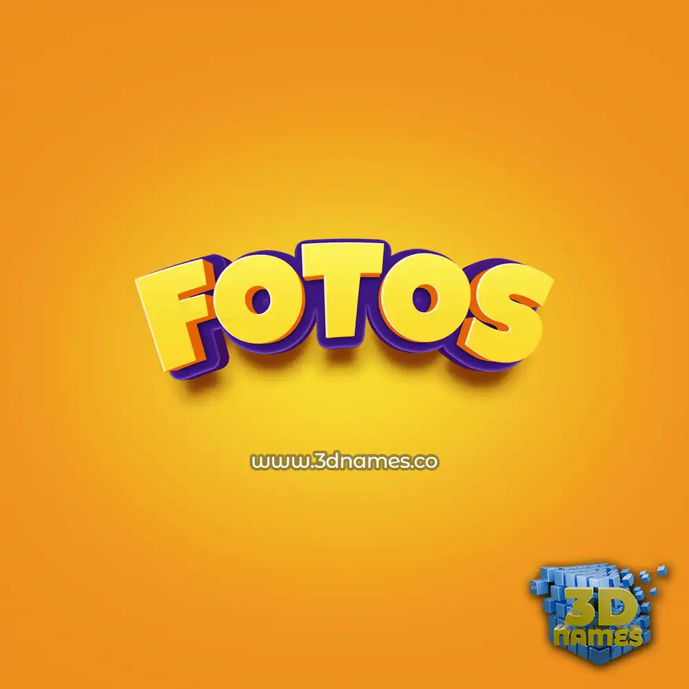 fotos in Orange Toon style - 3D name wallpaper