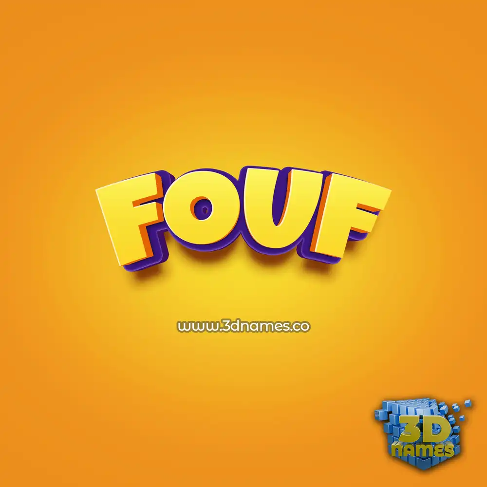 fouf in Orange Toon style - 3D name wallpaper