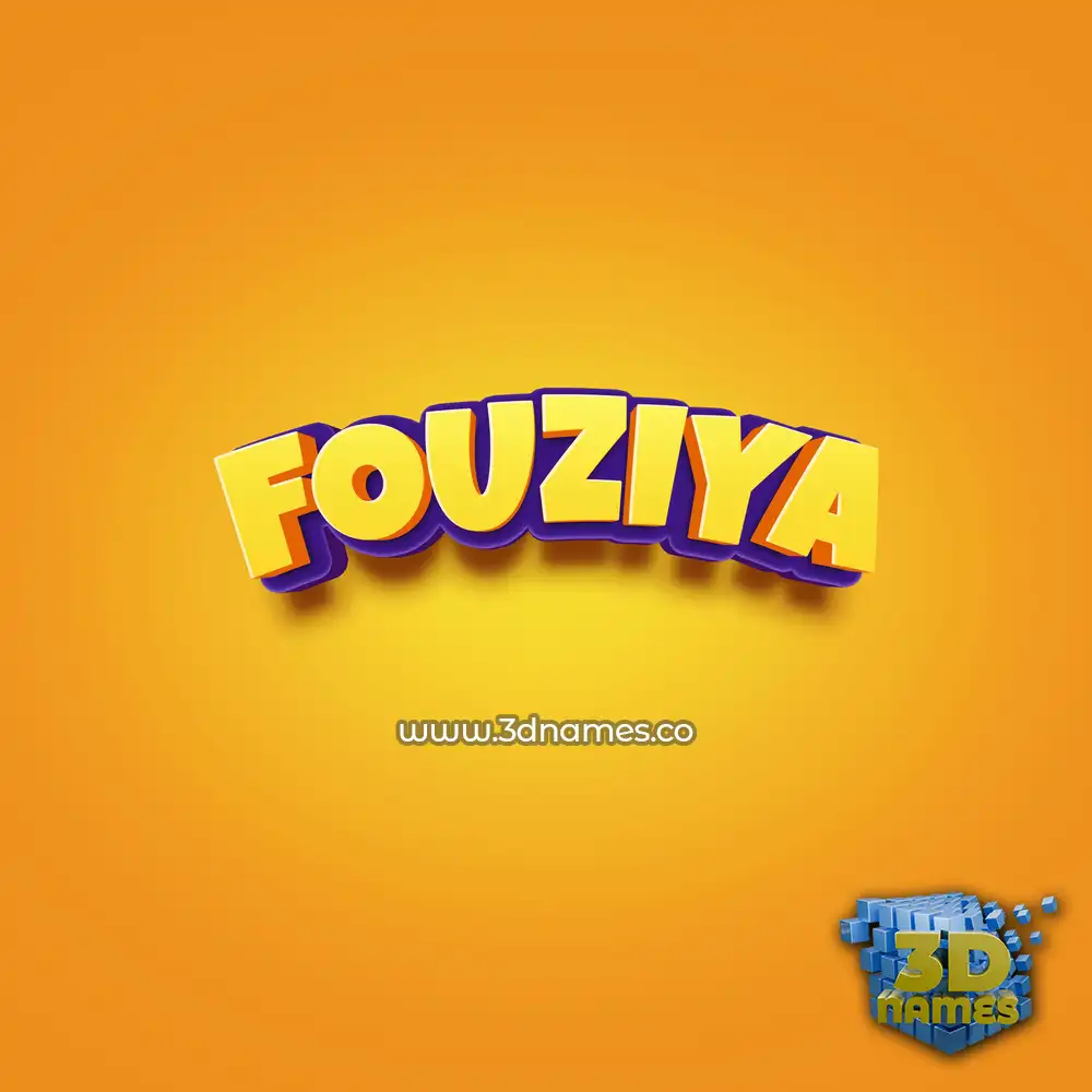 fouziya in Orange Toon style - 3D name wallpaper