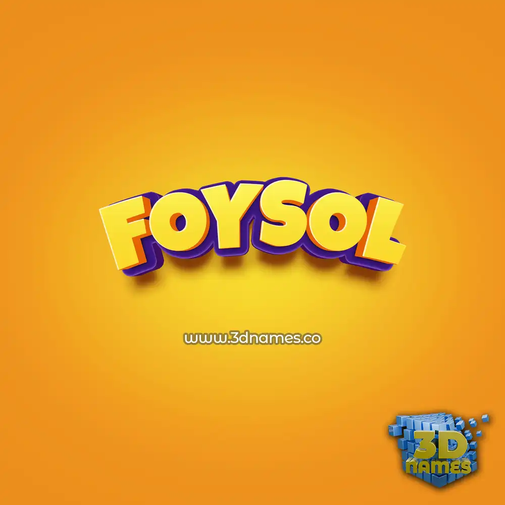 foysol in Orange Toon style - 3D name wallpaper