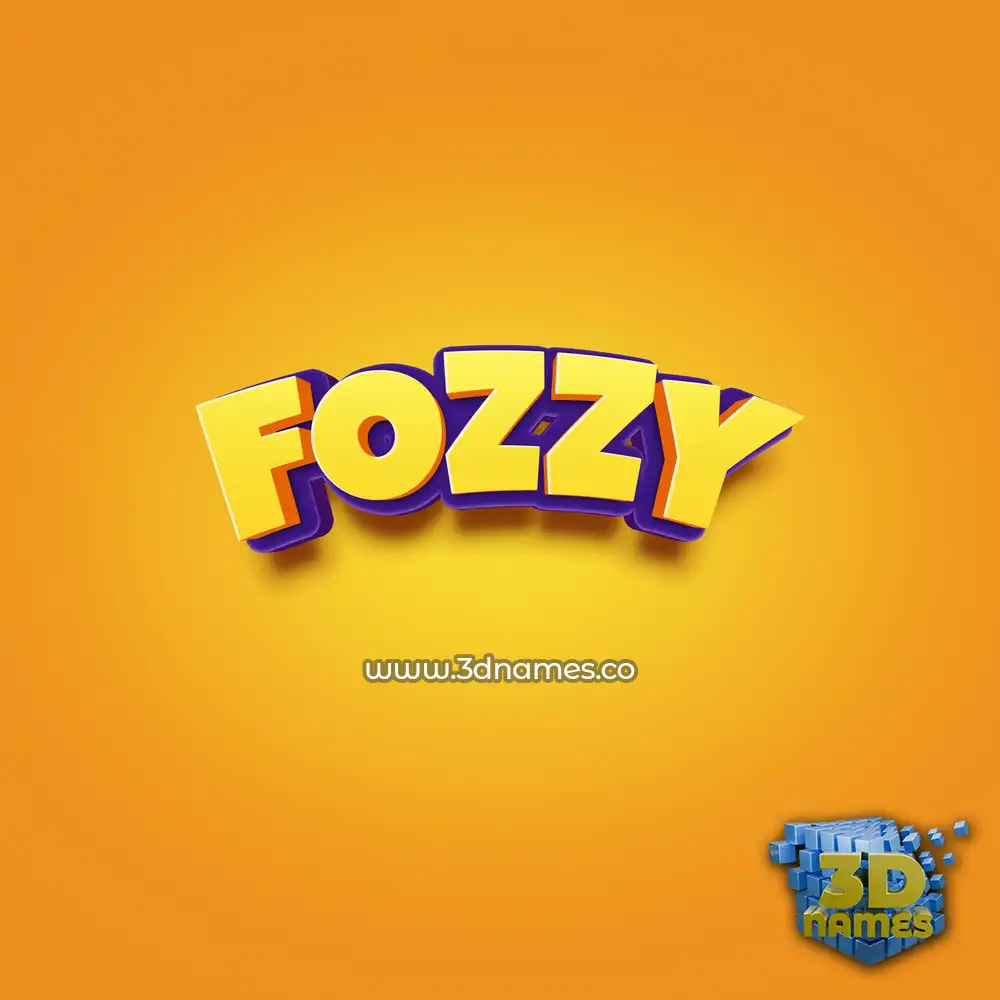fozzy in Orange Toon style - 3D name wallpaper