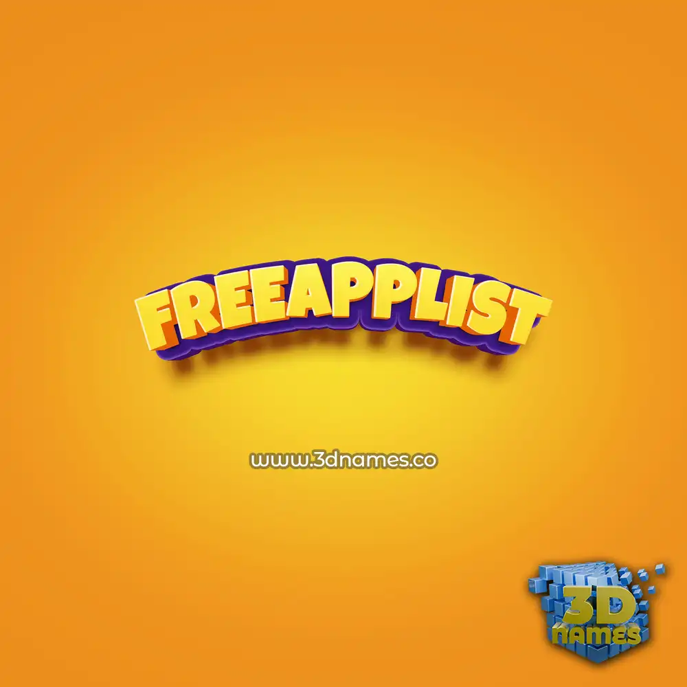 freeapplist in Orange Toon style - 3D name wallpaper