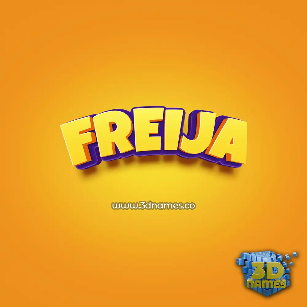 freija in Orange Toon style - 3D name wallpaper