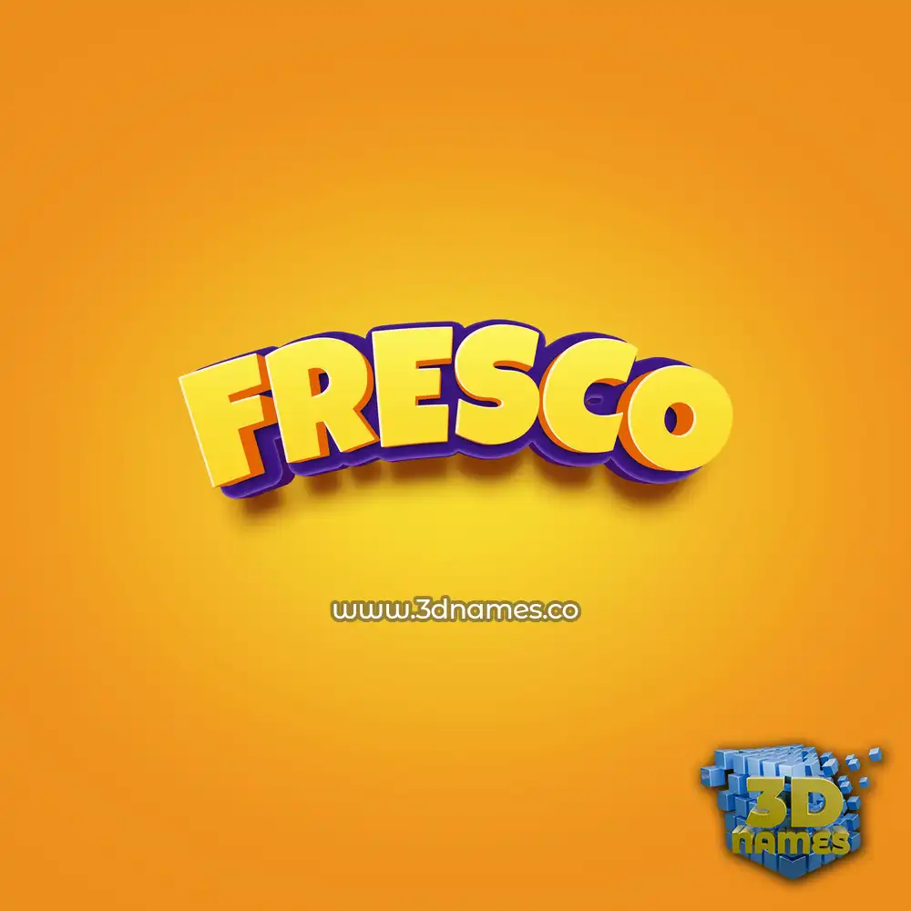 fresco in Orange Toon style - 3D name wallpaper