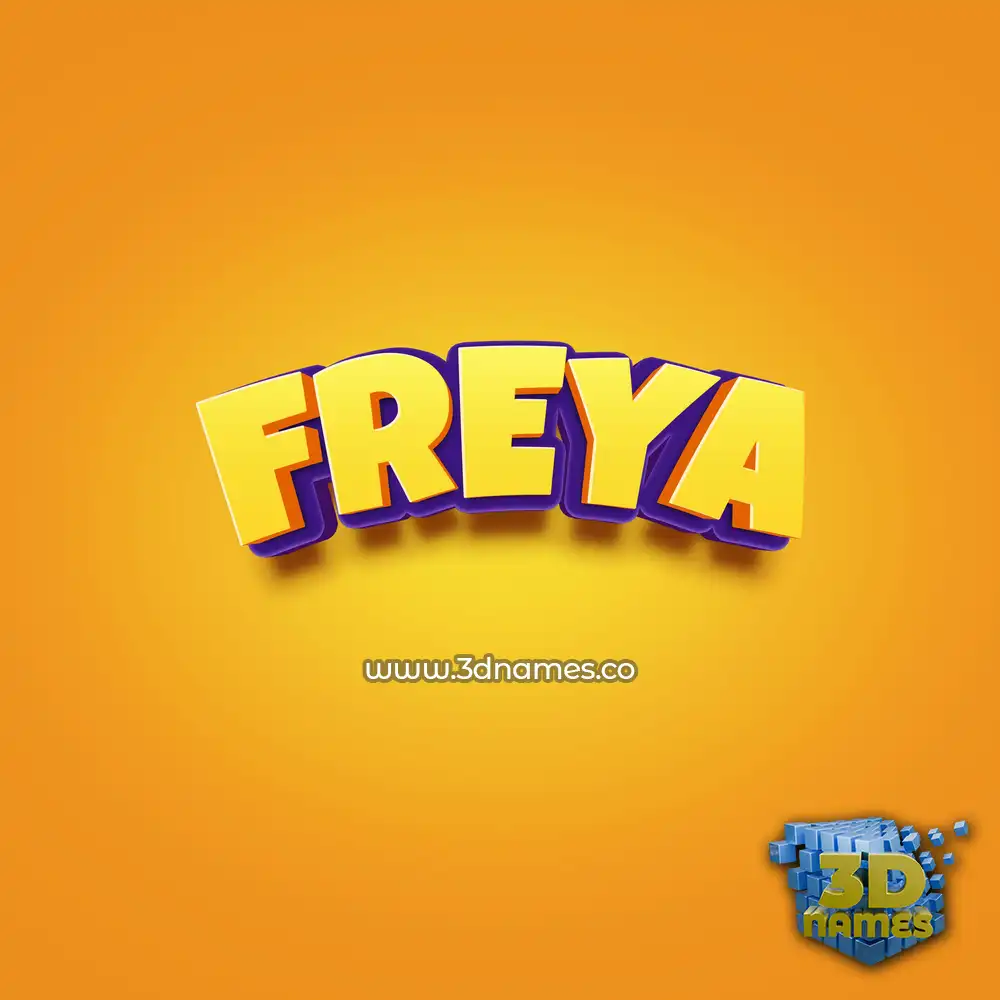 freya in Orange Toon style - 3D name wallpaper