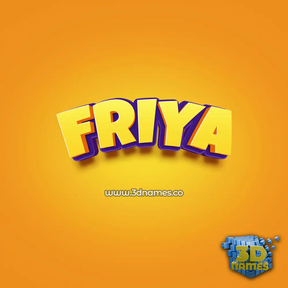 friya in Orange Toon style - 3D name wallpaper