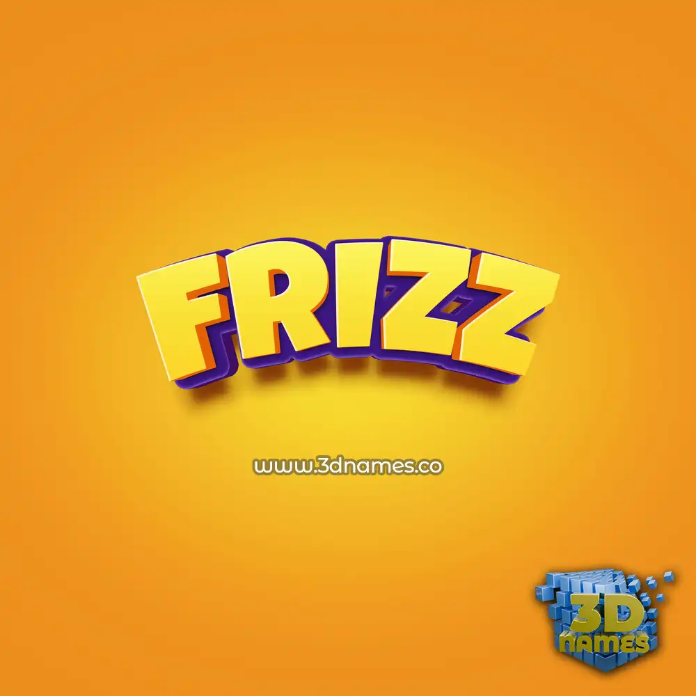frizz in Orange Toon style - 3D name wallpaper