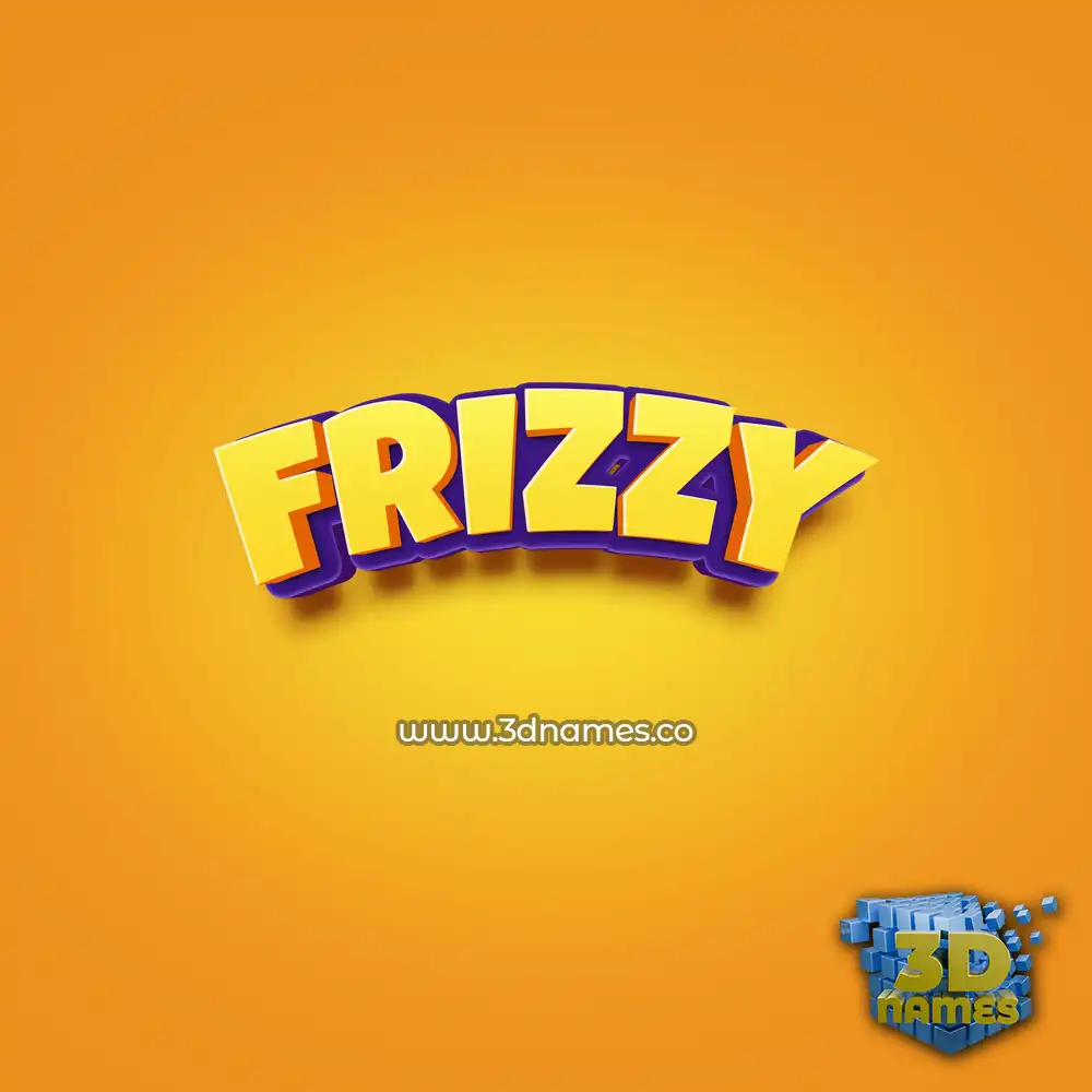 frizzy in Orange Toon style - 3D name wallpaper
