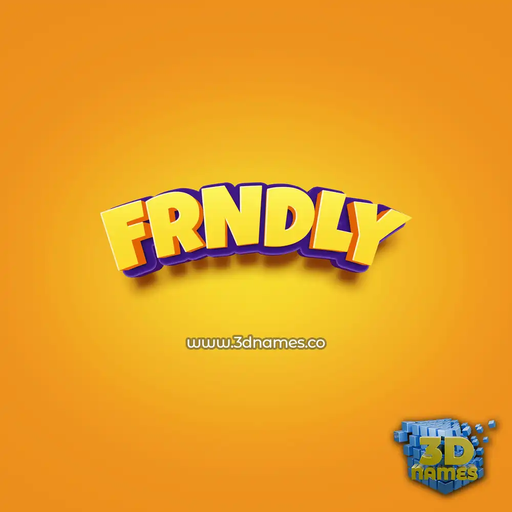 frndly in Orange Toon style - 3D name wallpaper