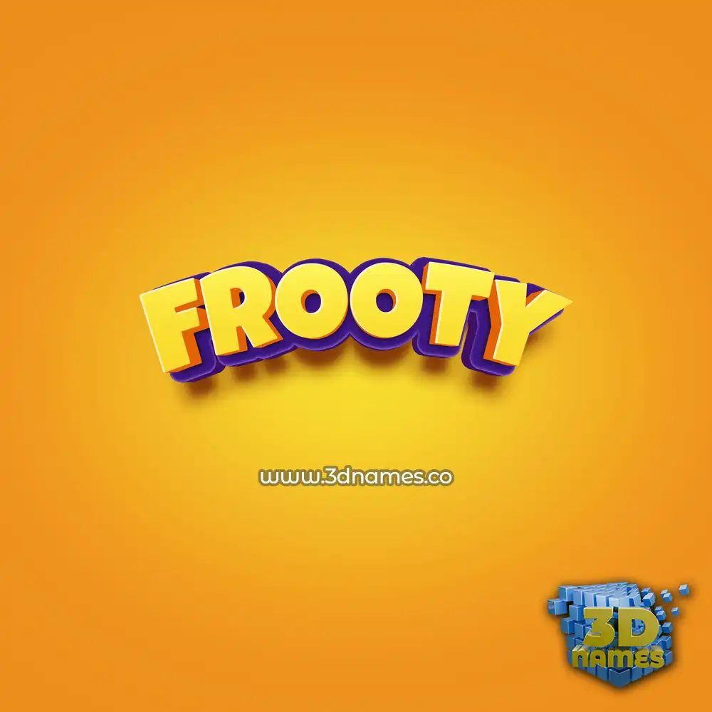 frooty in Orange Toon style - 3D name wallpaper