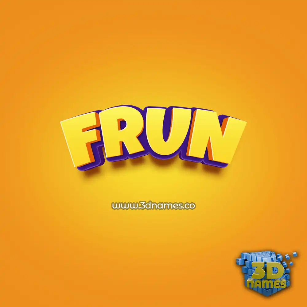 frun in Orange Toon style - 3D name wallpaper