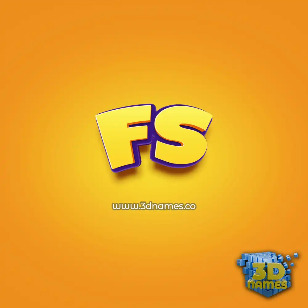 fs in Orange Toon style - 3D name wallpaper