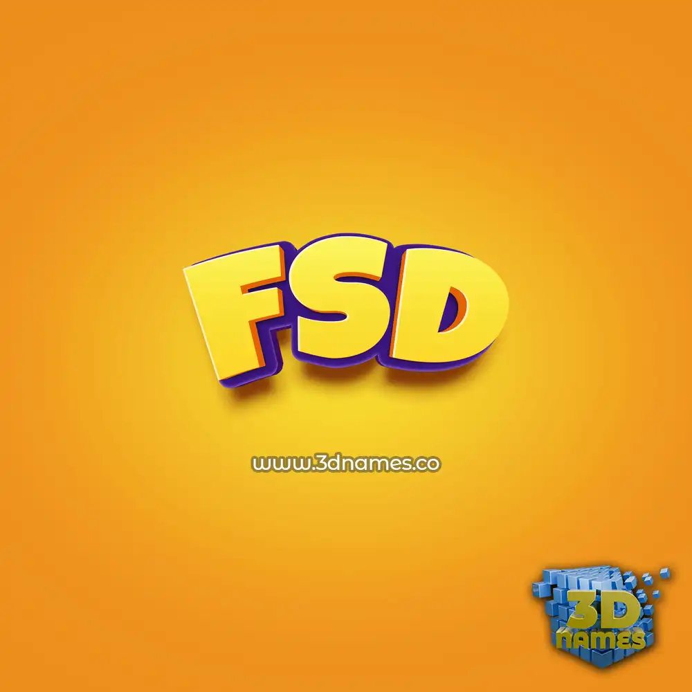 fsd in Orange Toon style - 3D name wallpaper