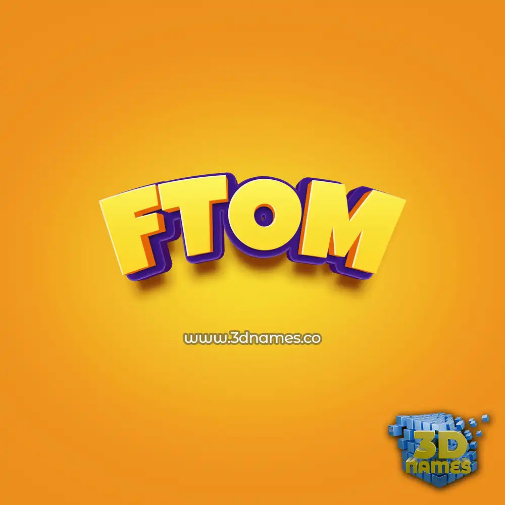 ftom in Orange Toon style - 3D name wallpaper