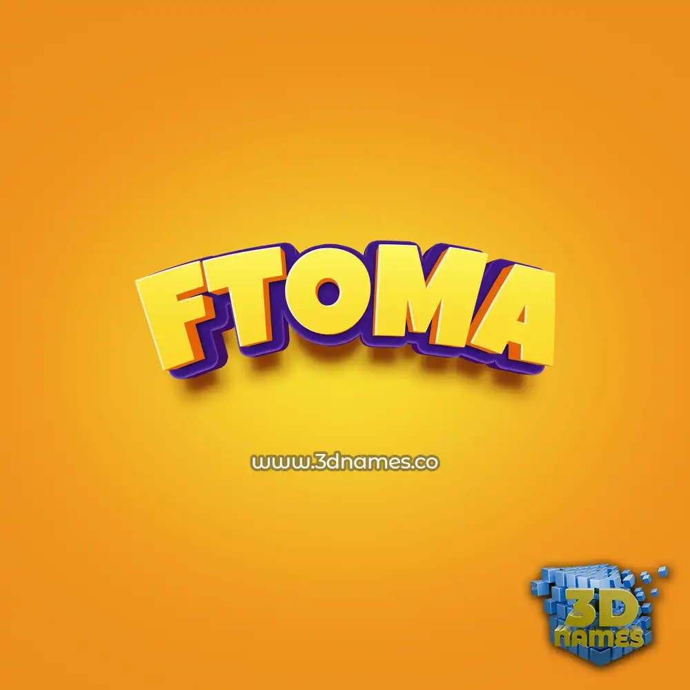 ftoma in Orange Toon style - 3D name wallpaper