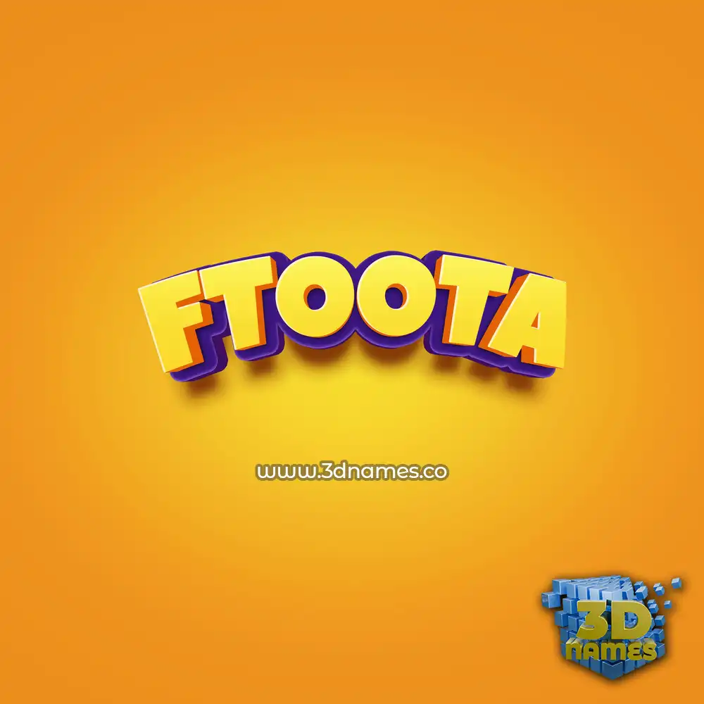 ftoota in Orange Toon style - 3D name wallpaper