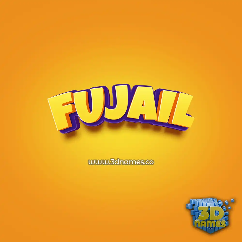 fujail in Orange Toon style - 3D name wallpaper