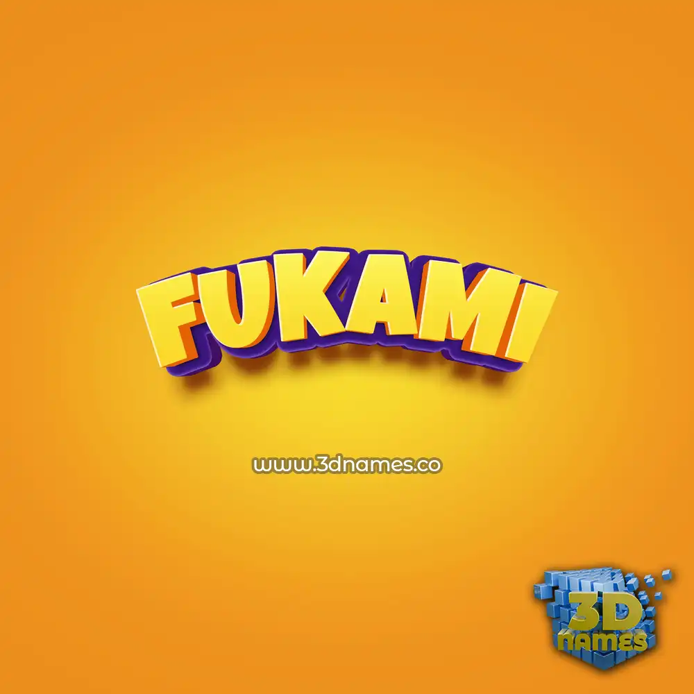 fukami in Orange Toon style - 3D name wallpaper