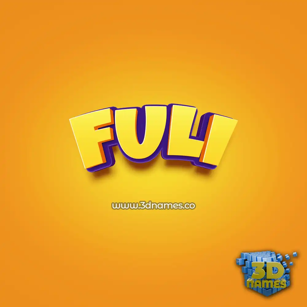 fuli in Orange Toon style - 3D name wallpaper