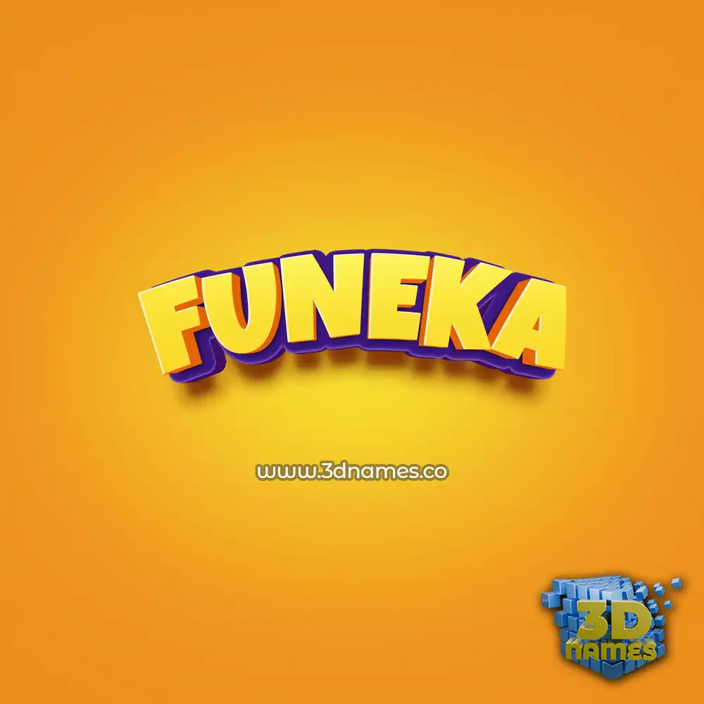 funeka in Orange Toon style - 3D name wallpaper