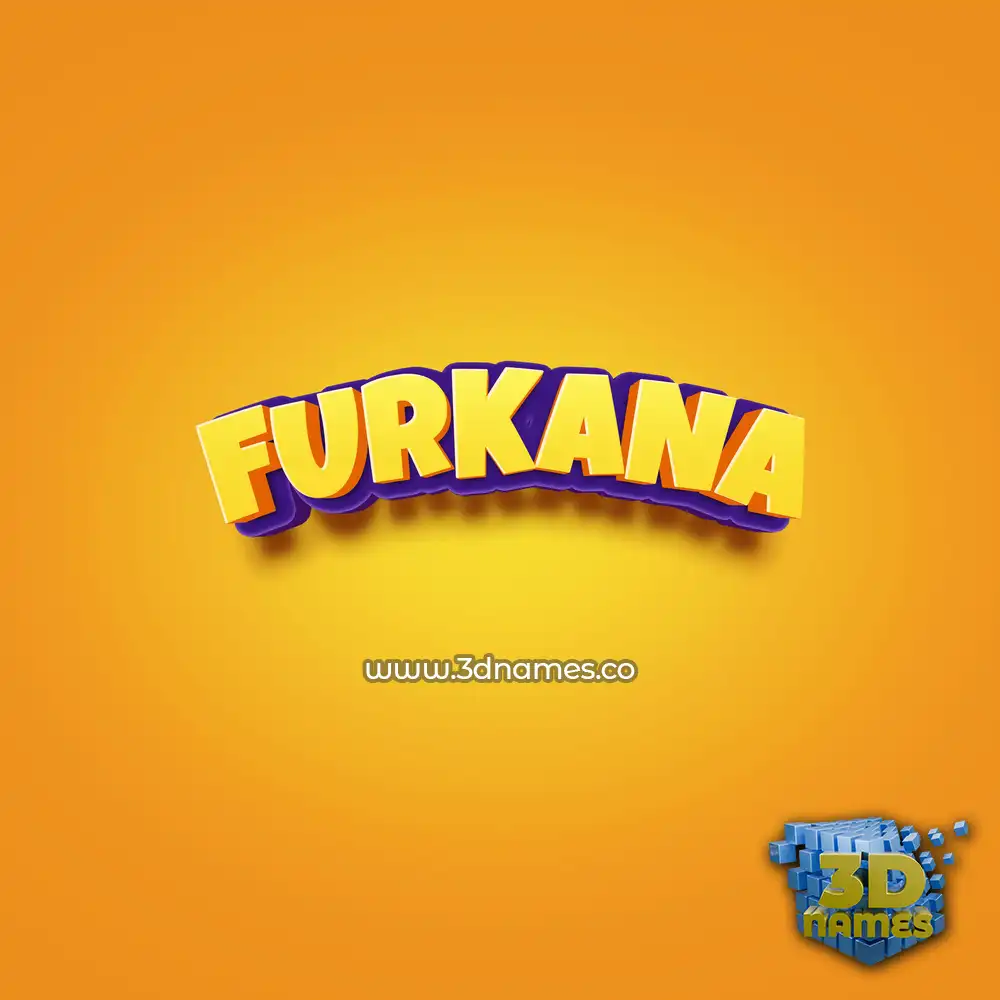 furkana in Orange Toon style - 3D name wallpaper