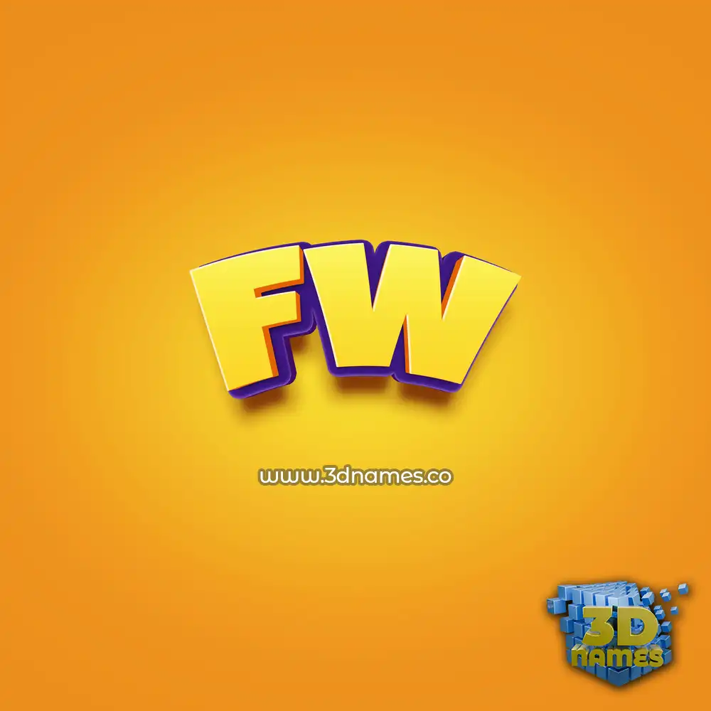 fw in Orange Toon style - 3D name wallpaper
