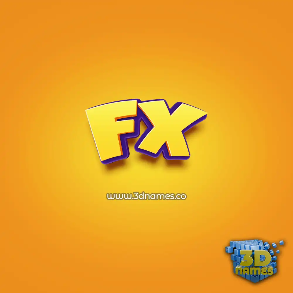 fx in Orange Toon style - 3D name wallpaper
