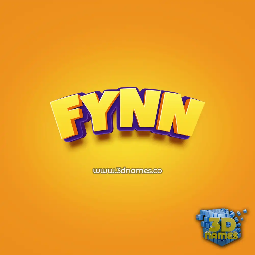 fynn in Orange Toon style - 3D name wallpaper