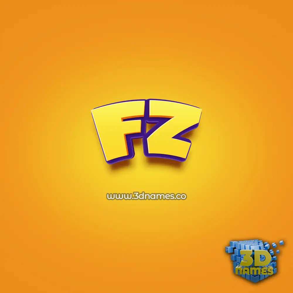 fz in Orange Toon style - 3D name wallpaper