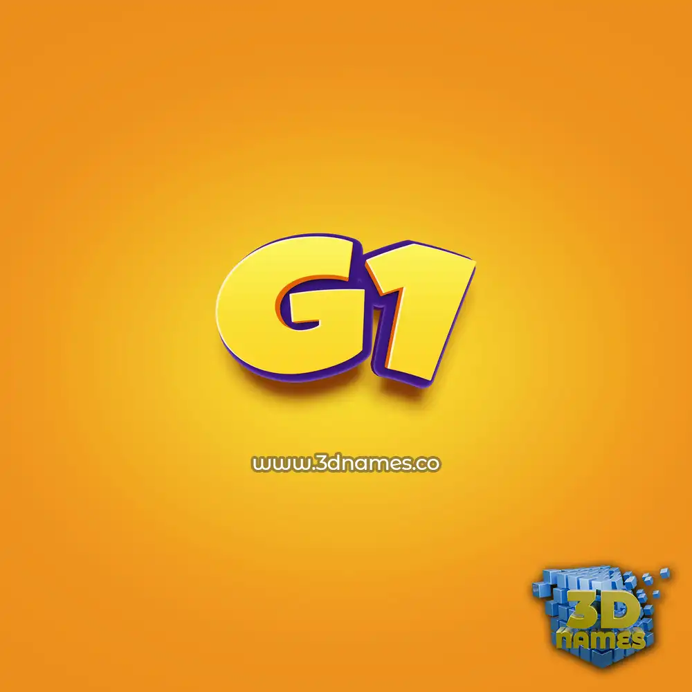 g1 in Orange Toon style - 3D name wallpaper