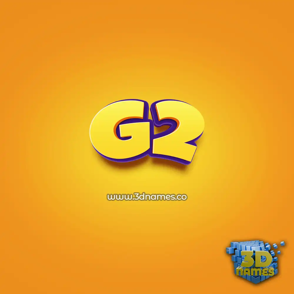 g2 in Orange Toon style - 3D name wallpaper