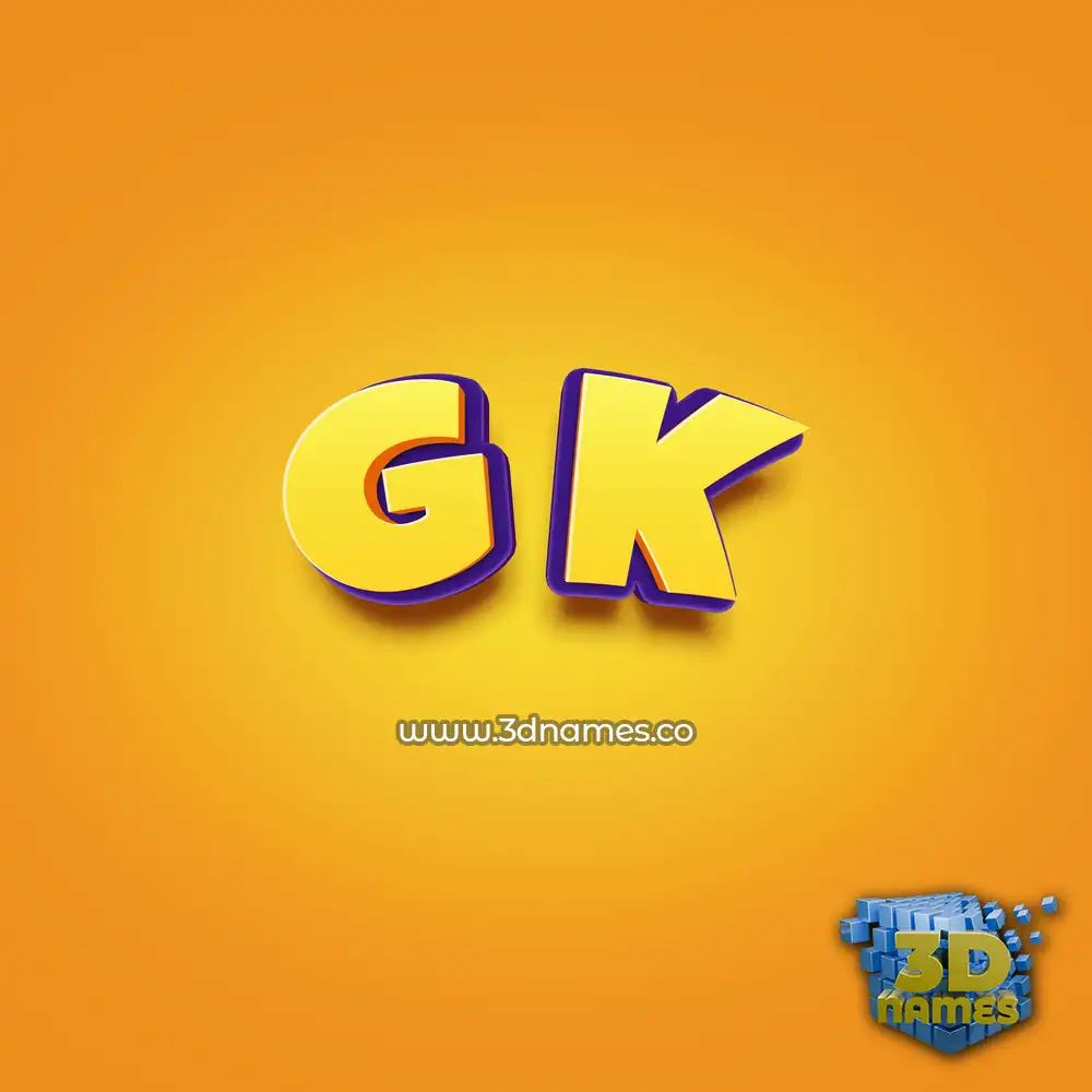 g k in Orange Toon style - 3D name wallpaper