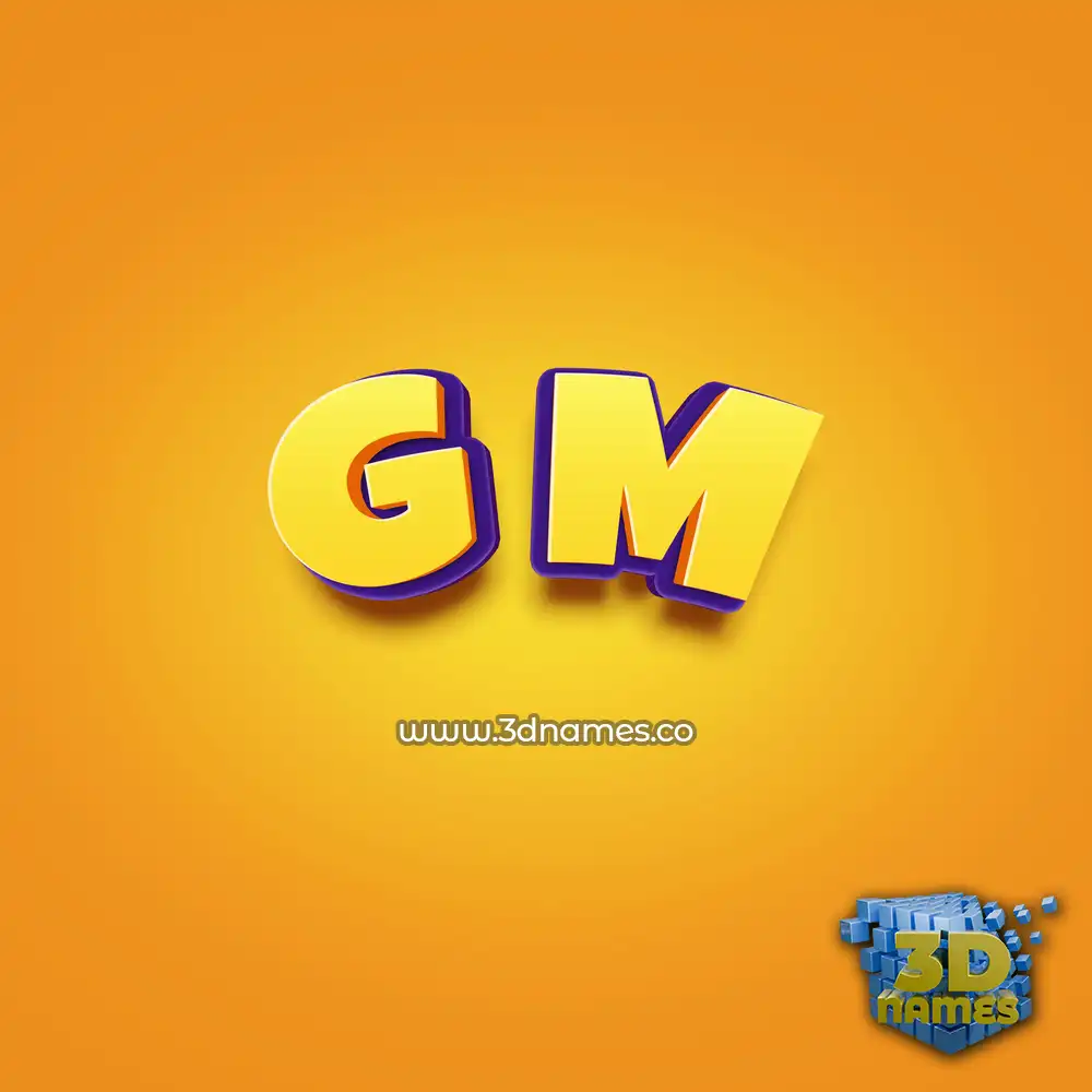 g m in Orange Toon style - 3D name wallpaper