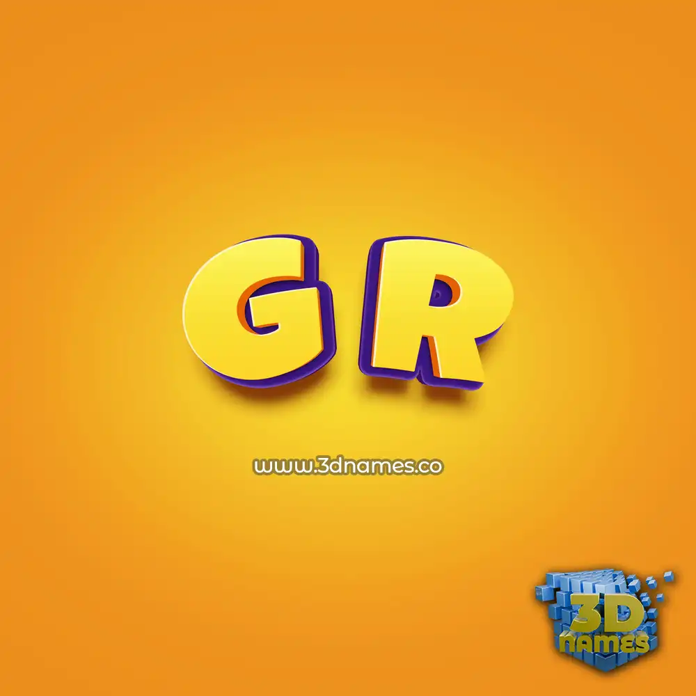 g r in Orange Toon style - 3D name wallpaper