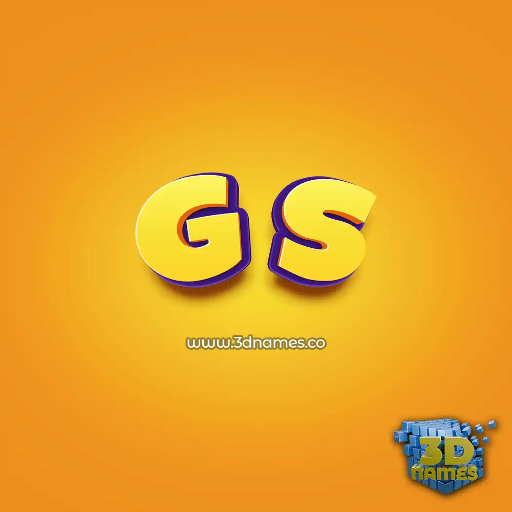 g s in Orange Toon style - 3D name wallpaper