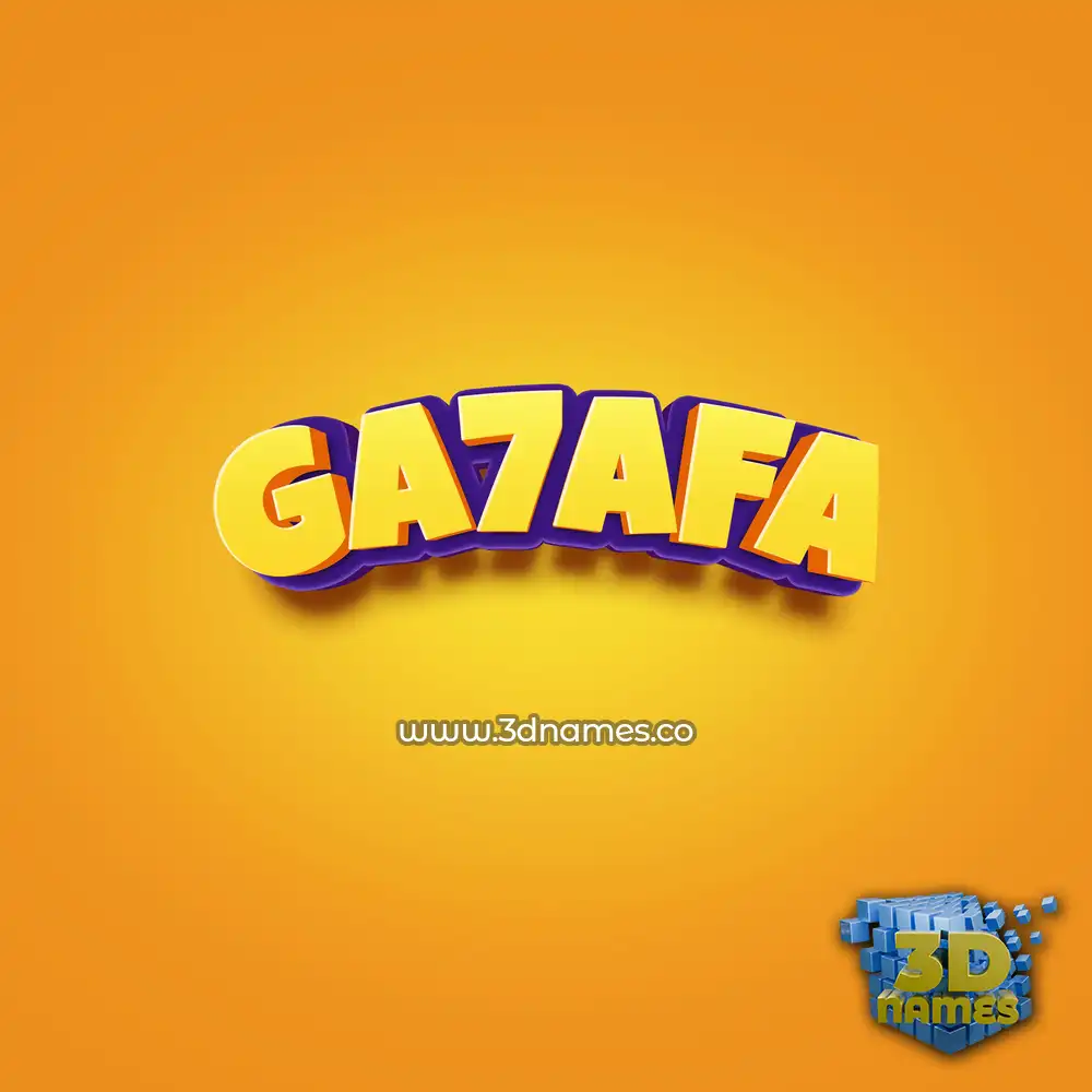 ga7afa in Orange Toon style - 3D name wallpaper