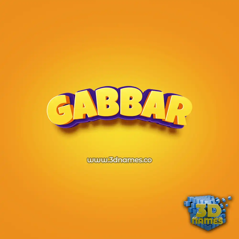 gabbar in Orange Toon style - 3D name wallpaper