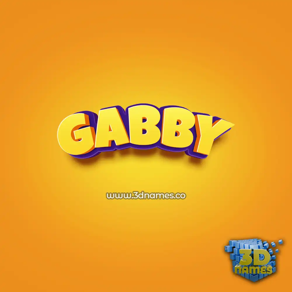 gabby in Orange Toon style - 3D name wallpaper