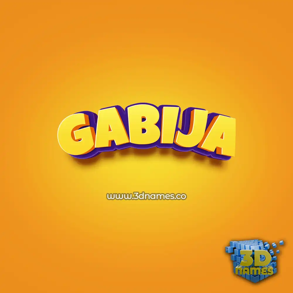 gabija in Orange Toon style - 3D name wallpaper