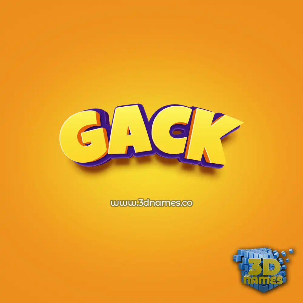 gack in Orange Toon style - 3D name wallpaper